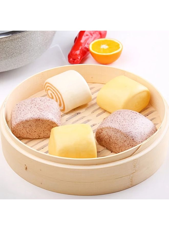 Large 10 Inch Bamboo Steamer Basket 2 Tier For Dumplings Dim Sum Vegetables Meat - Image 2